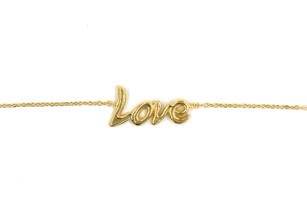 Love Italics Gold Bracelet