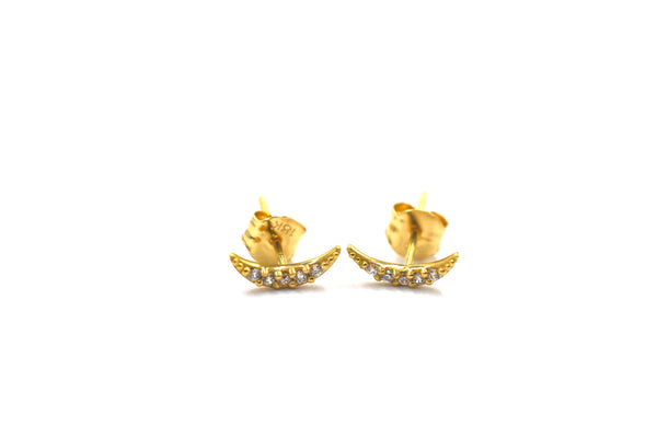 Crescent Shine Gold Earrings