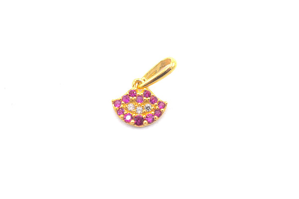 Pucker Up Gold Pendant