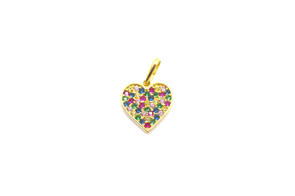 Rainbow Heart Gold Pendant