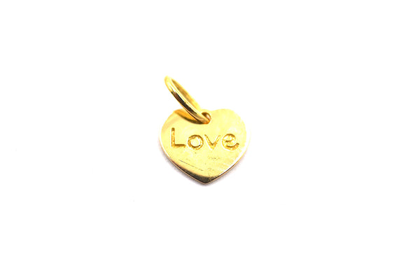 Love Engraved Gold Charm
