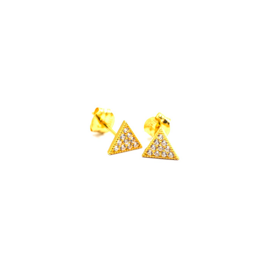 Nocturnal Pyramid Gold Earrings