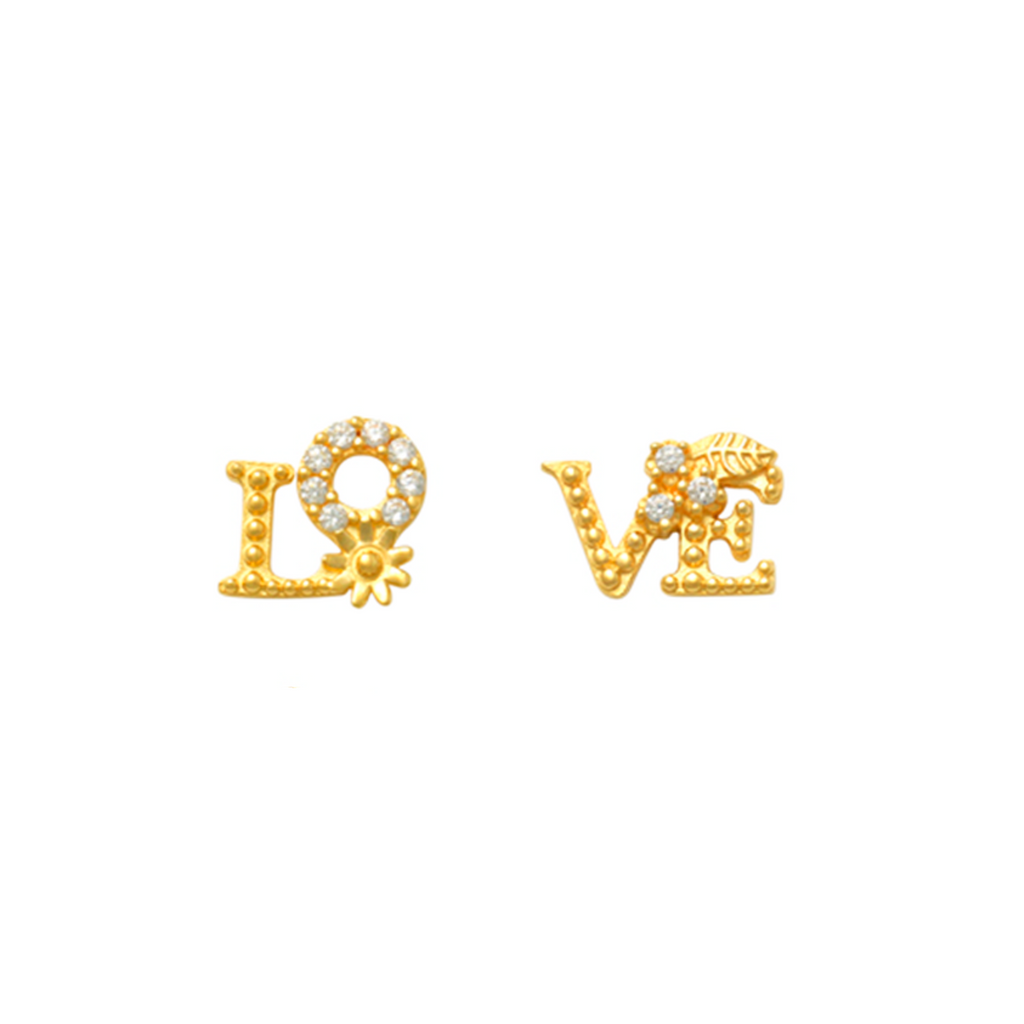 Love Me Two Times Gold Earrings
