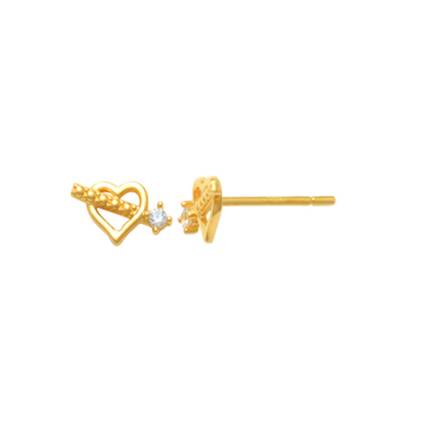 Cupid's Arrow Gold Earrings