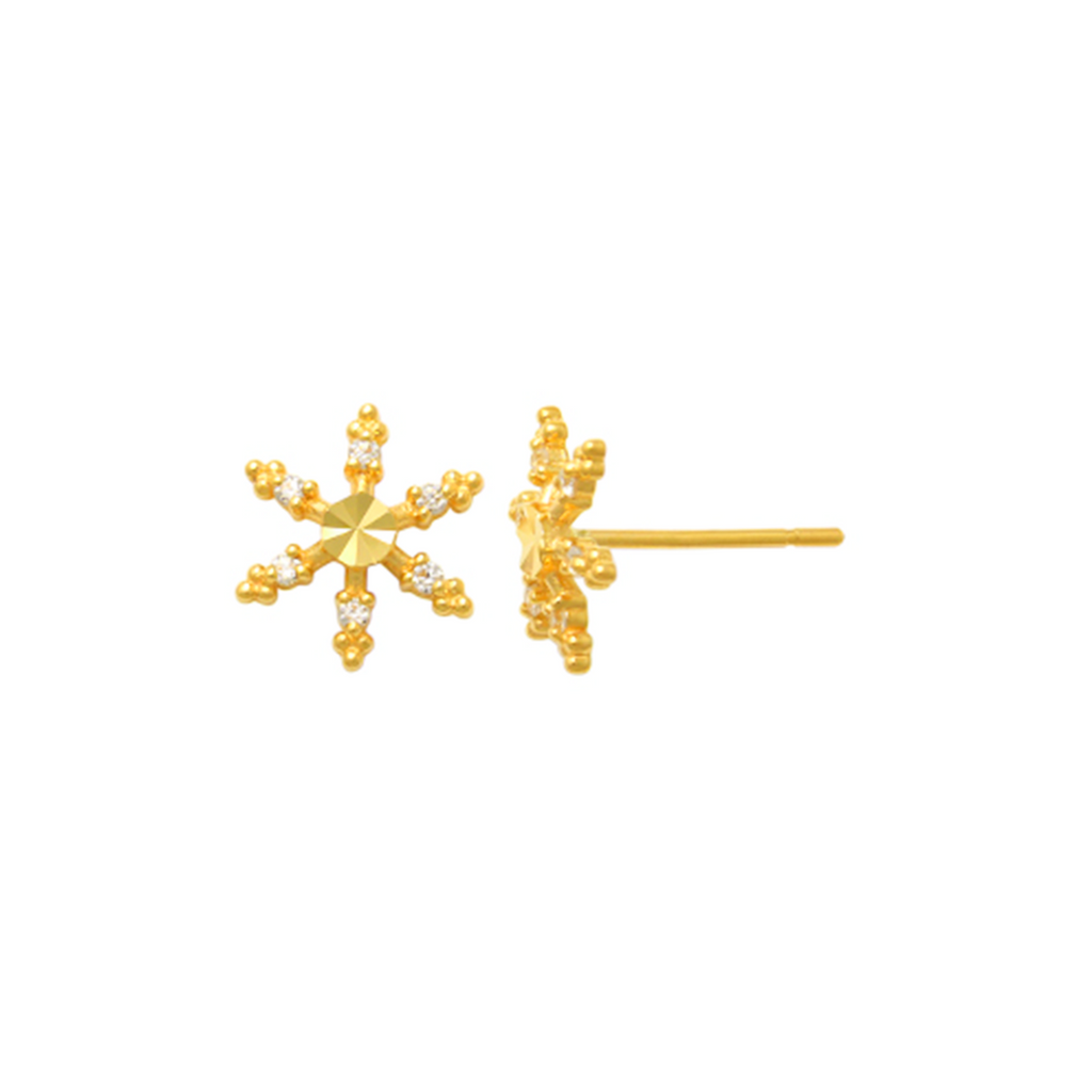 Let it Snow Gold Earrings