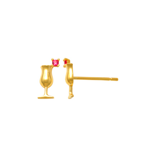 Cheers! Gold Earrings