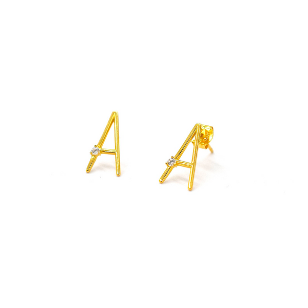 Alphabet Gold Earrings