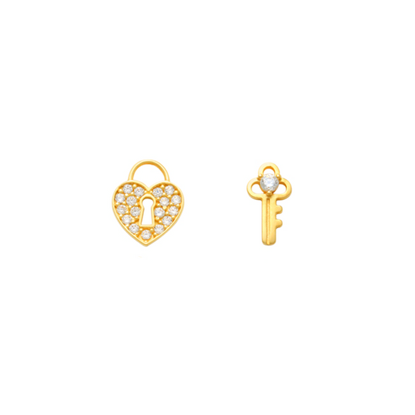 Lock Me Up Gold Earrings