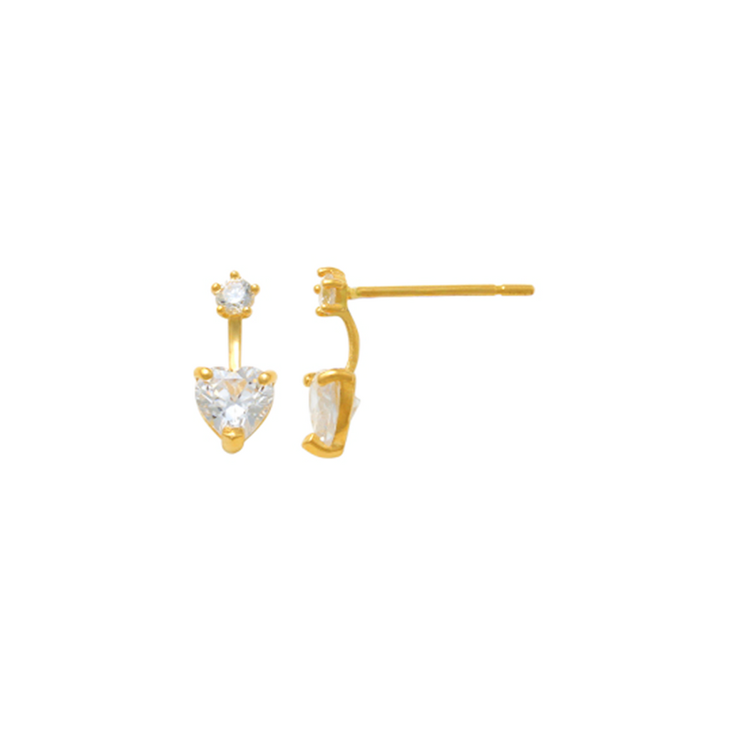 Hearts Bright Gold Earrings