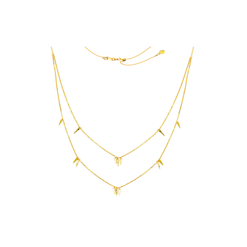 Tribal Marquise Gold Necklace